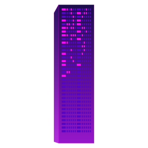 效果元素-紫色科技卡通大厦